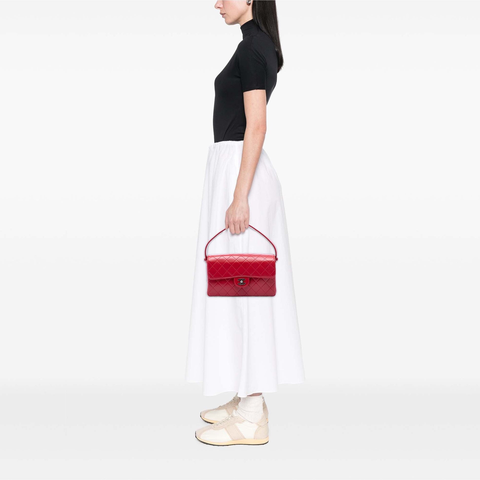 Chanel Medium Quilted Lambskin Top Handle Bag