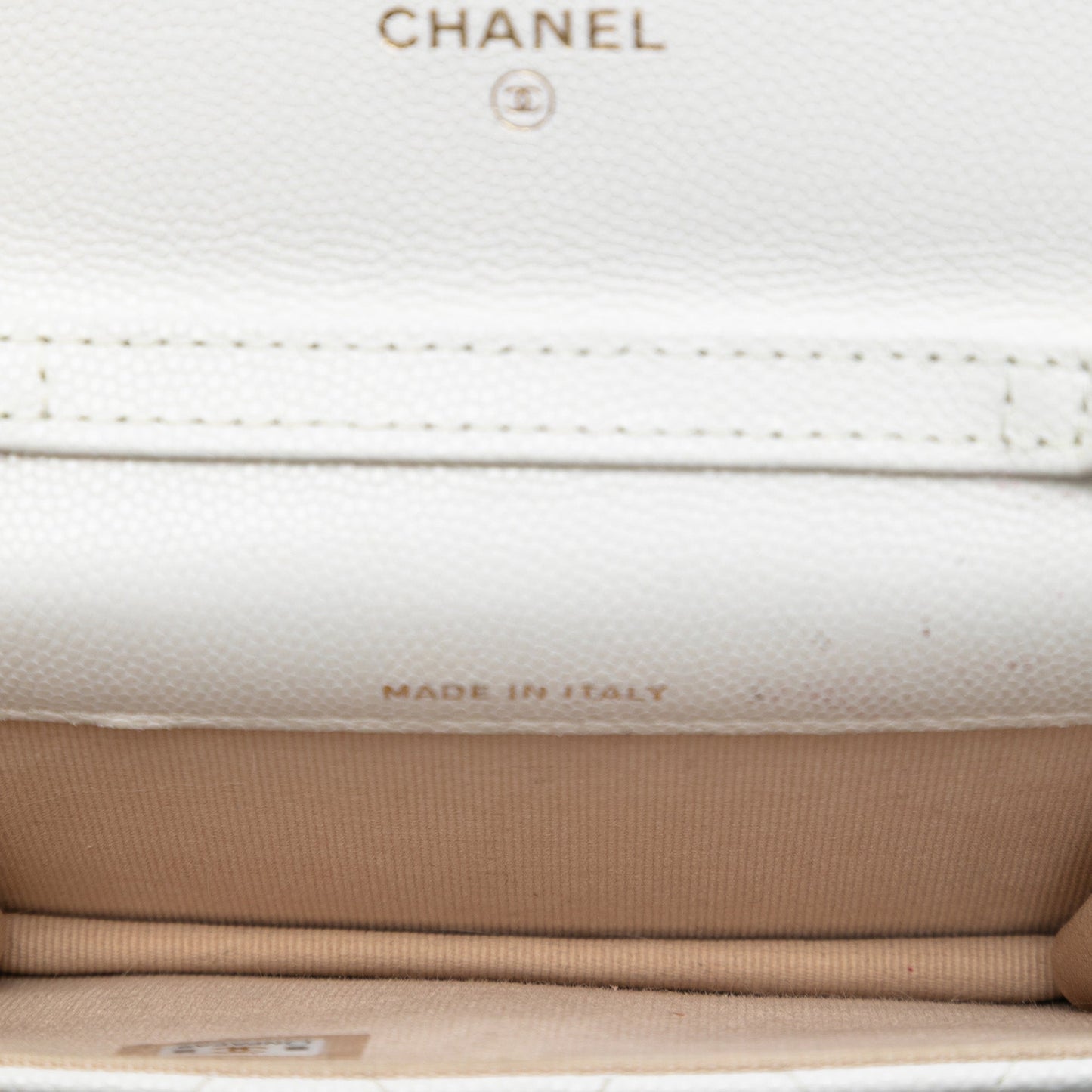 Chanel CC Quilted Caviar Medallion Charm Clutch With Chain