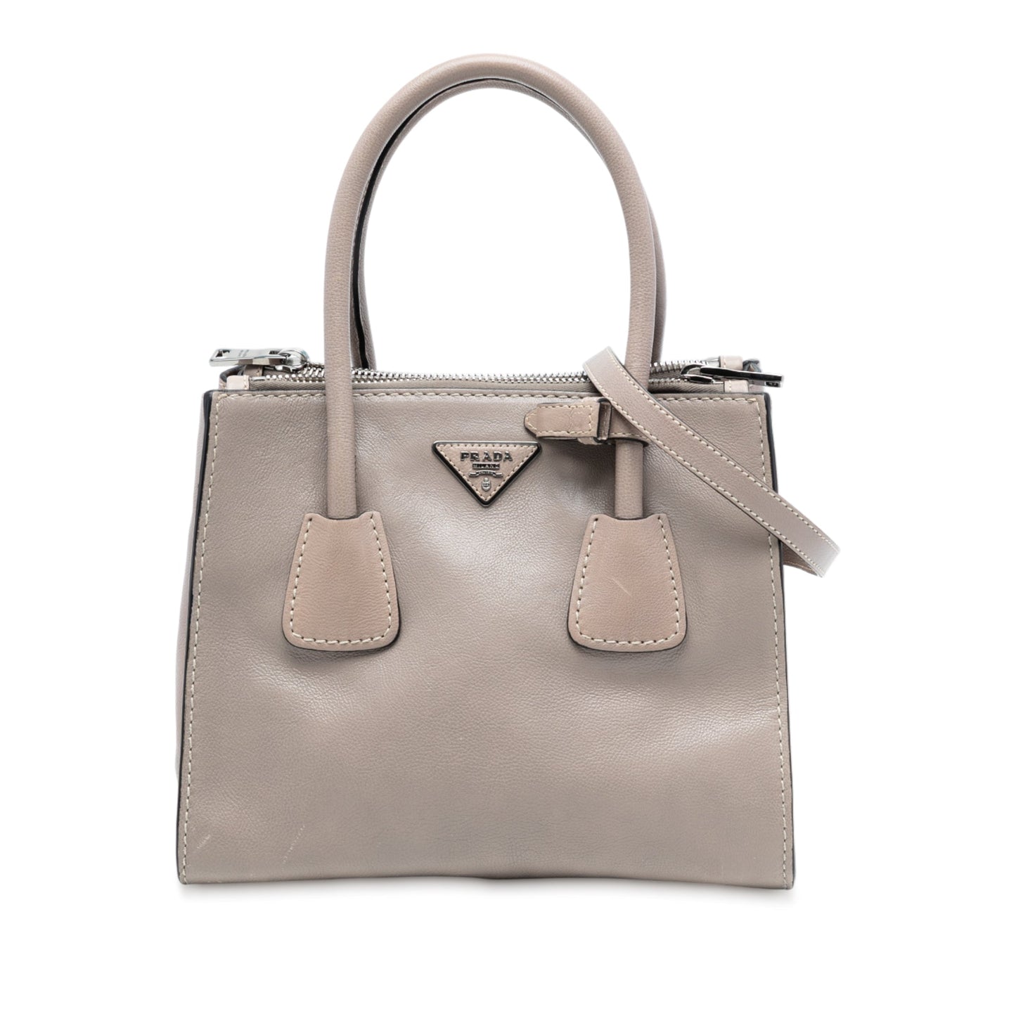 Prada Small City Calf Twin Pocket Satchel