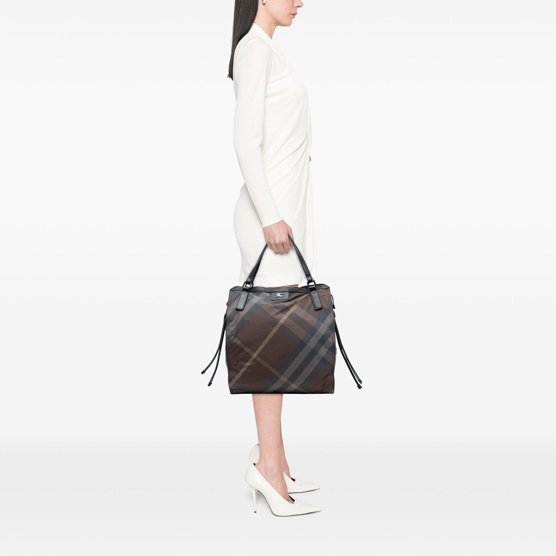 Burberry Supernova Check Nylon Buckleigh Tote
