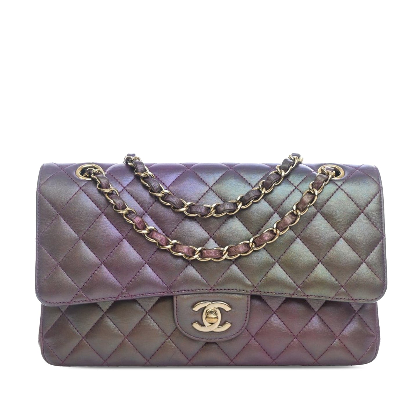 Chanel Medium Classic Iridescent Lambskin Double Flap