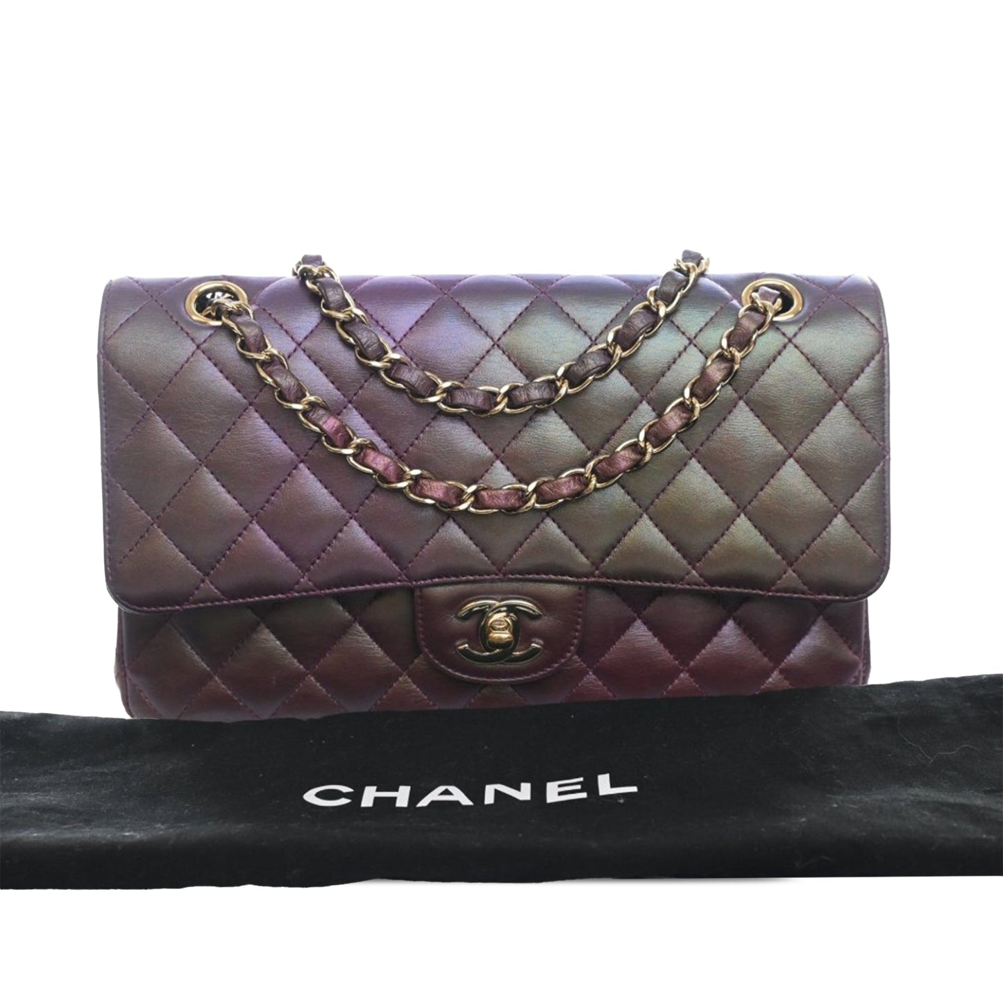 Chanel Medium Classic Iridescent Lambskin Double Flap