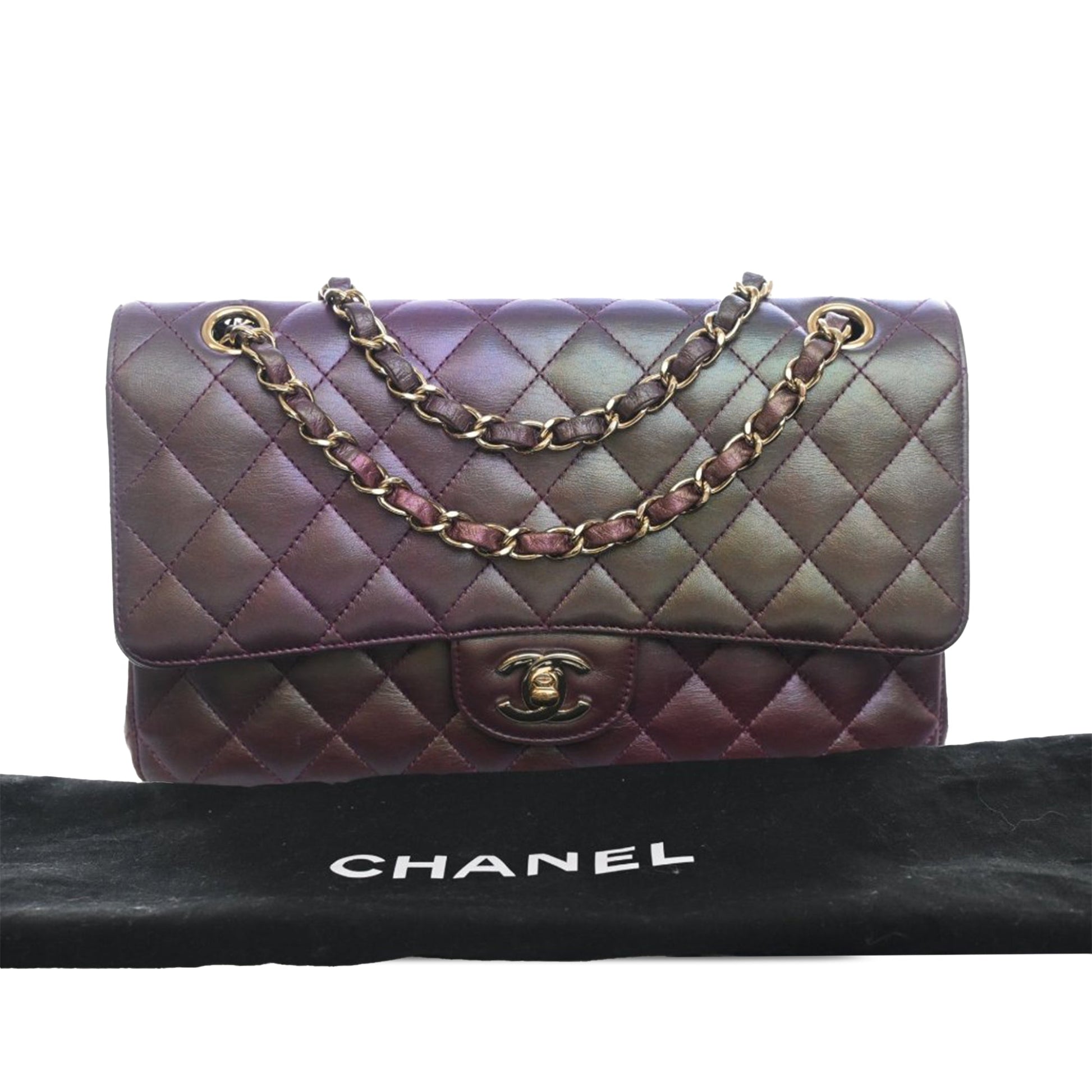 Chanel Medium Classic Iridescent Lambskin Double Flap