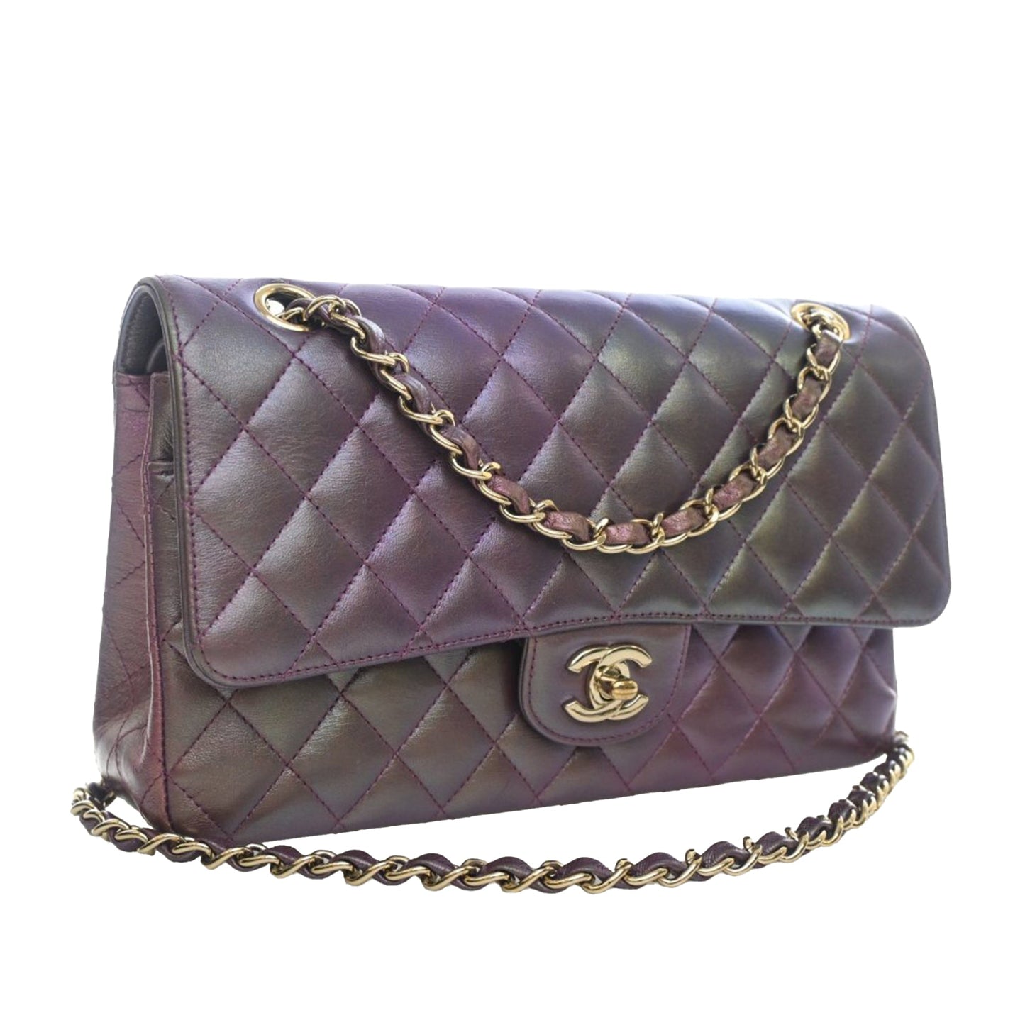 Chanel Medium Classic Iridescent Lambskin Double Flap