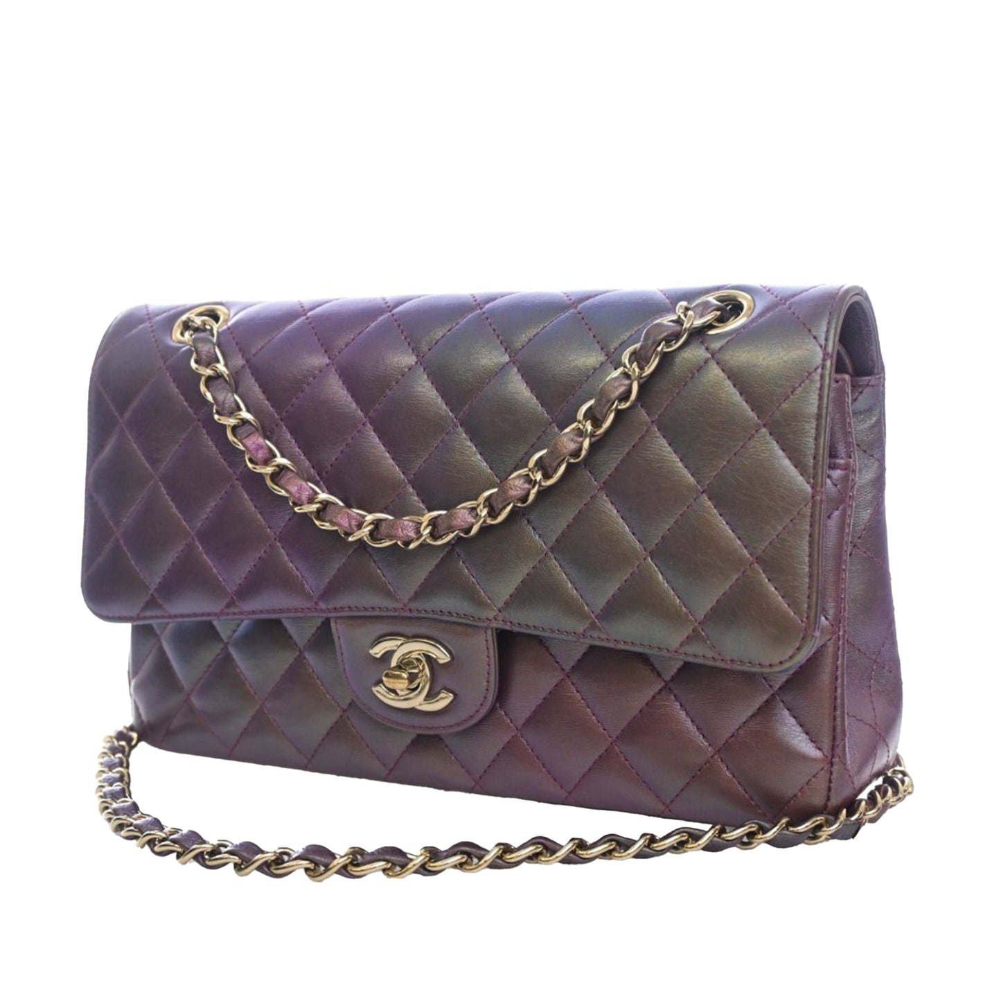Chanel Medium Classic Iridescent Lambskin Double Flap