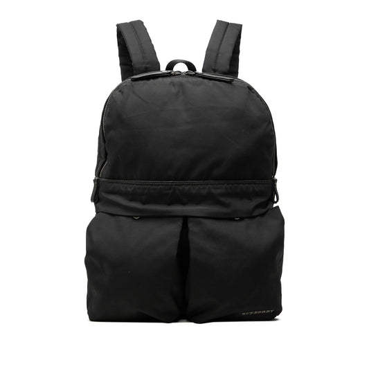 Burberry Leather Trimmed Nylon Backpack