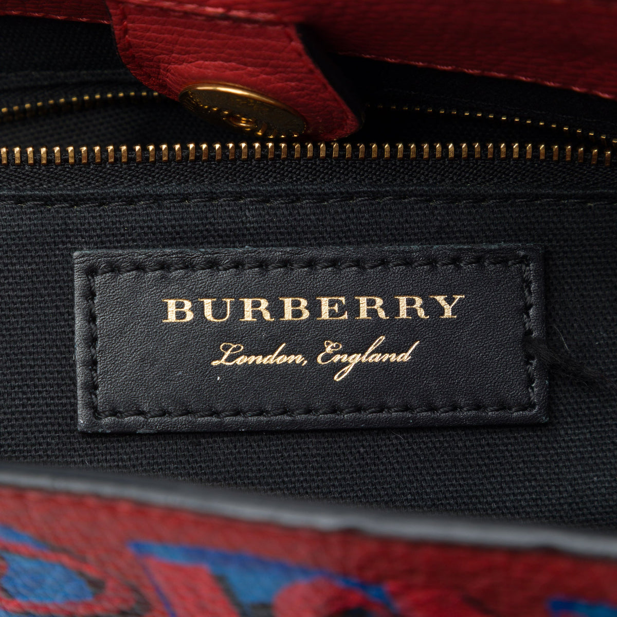 Burberry Small Graffiti Print Grainy Calfskin Banner Satchel