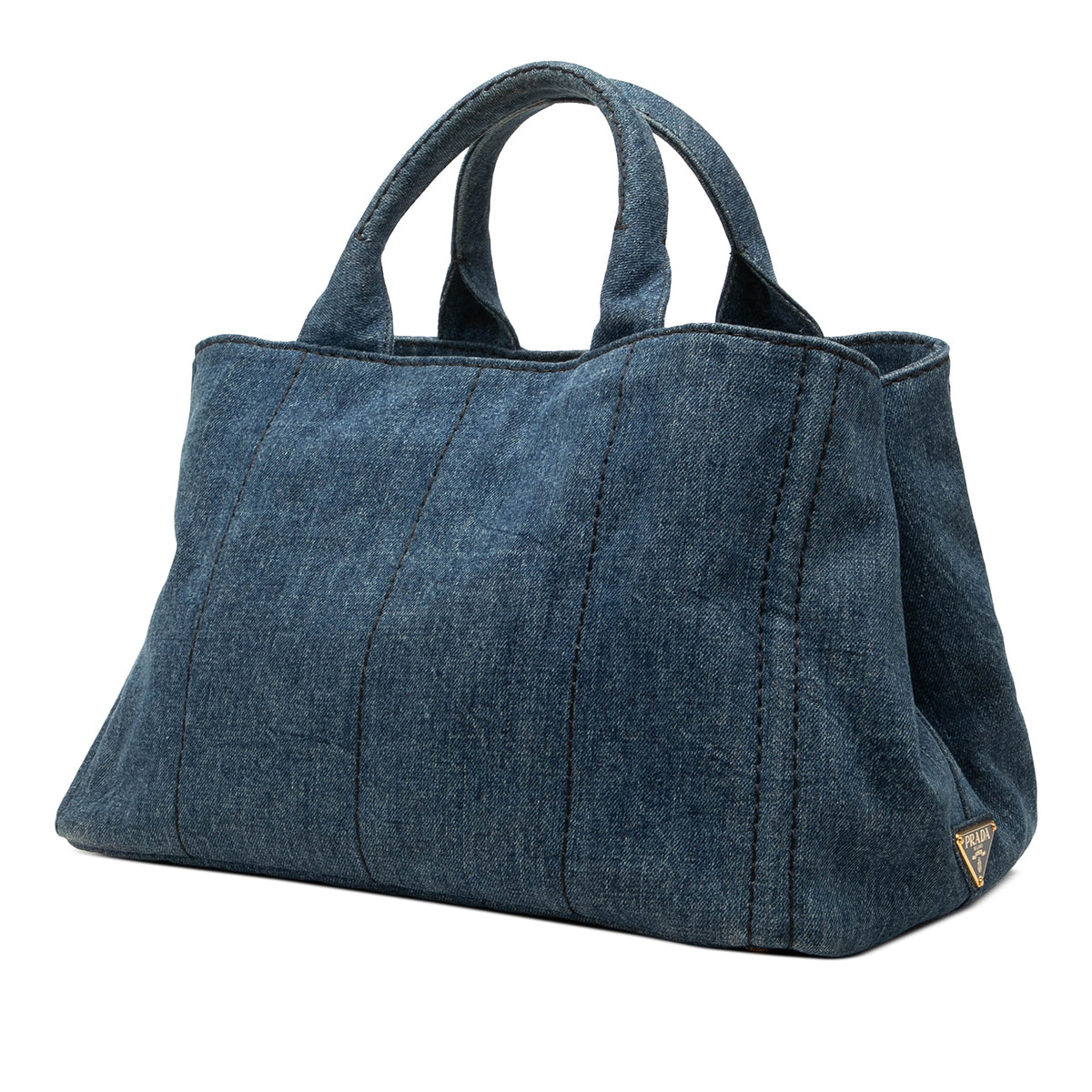 Prada Denim Canapa Logo Tote