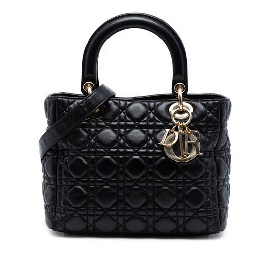 Dior Medium Lambskin Cannage Lady Dior