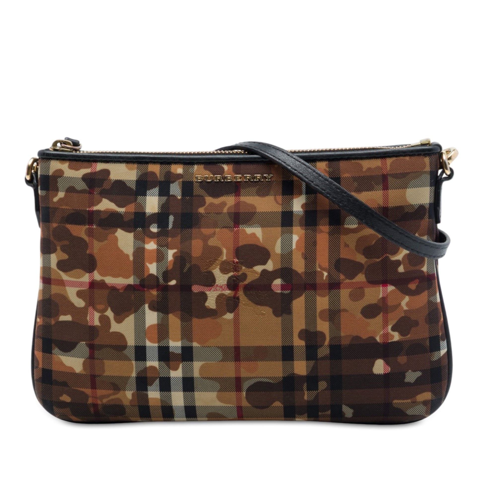 Burberry Haymarket Check Coated Canvas Camouflage Peyton Crossbody