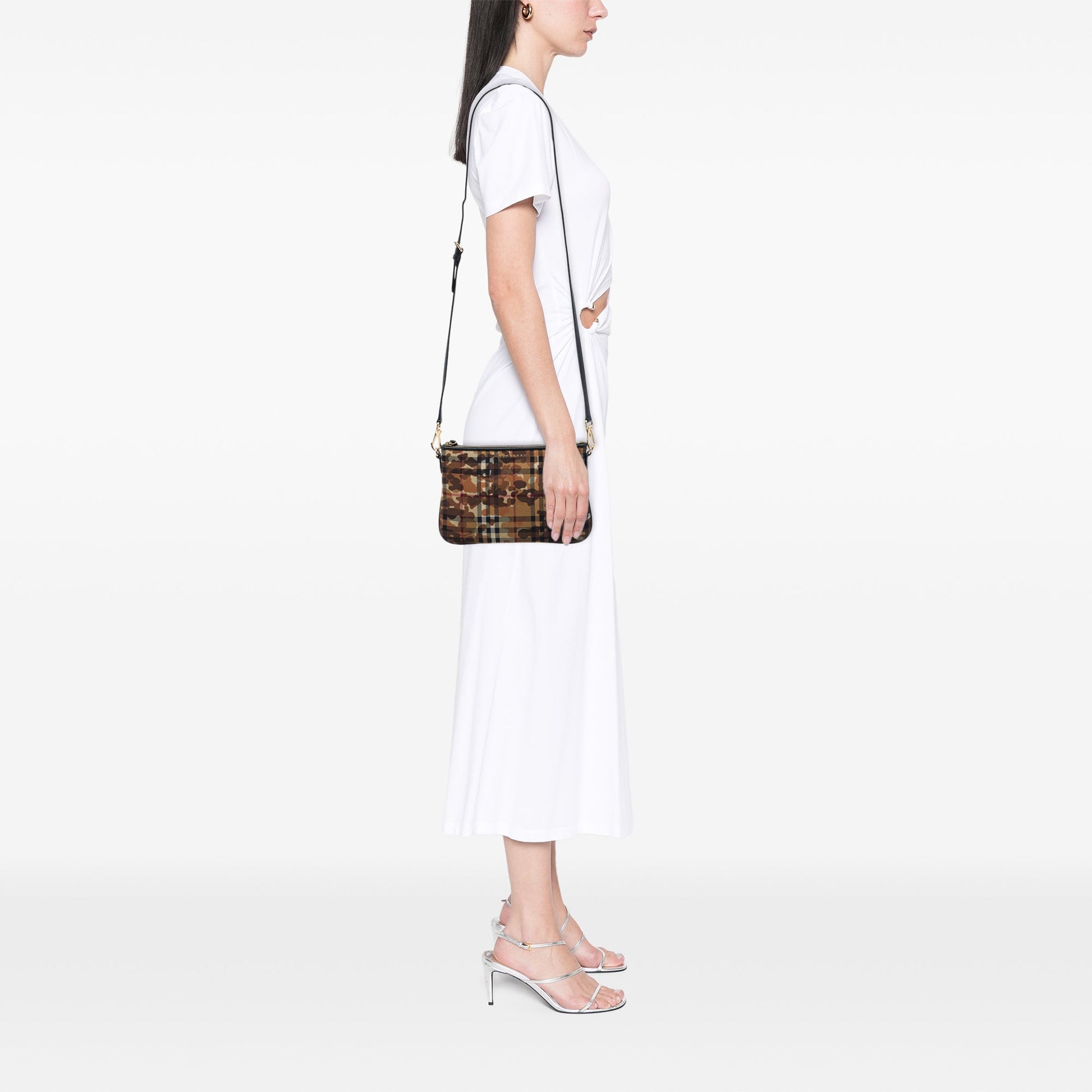 Burberry Haymarket Check Coated Canvas Camouflage Peyton Crossbody