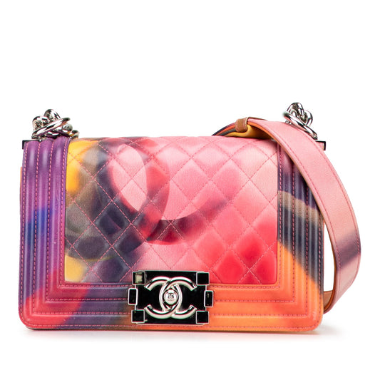 Chanel Small Quilted Lambskin Flower Power Boy Flap