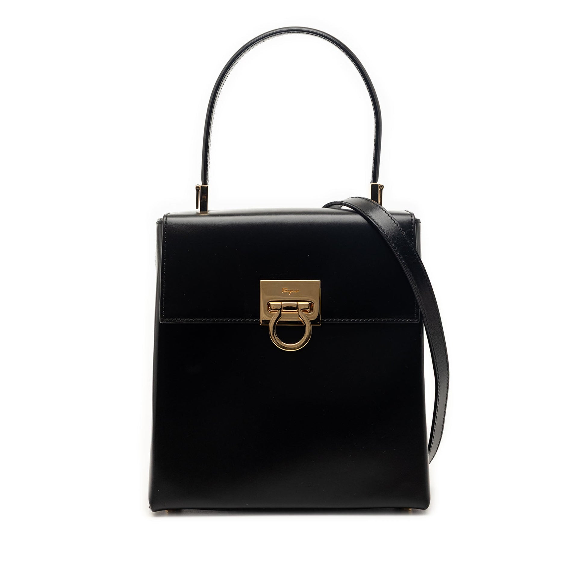 Small Leather Gancini Iconic Top Handle Bag