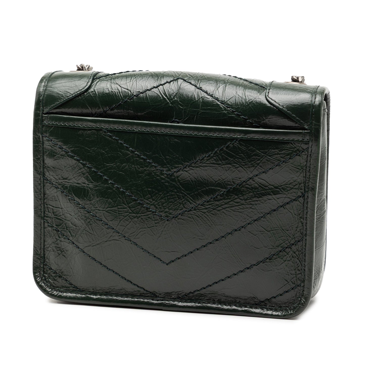 Saint Laurent Crinkled Calfskin Niki Wallet on Chain