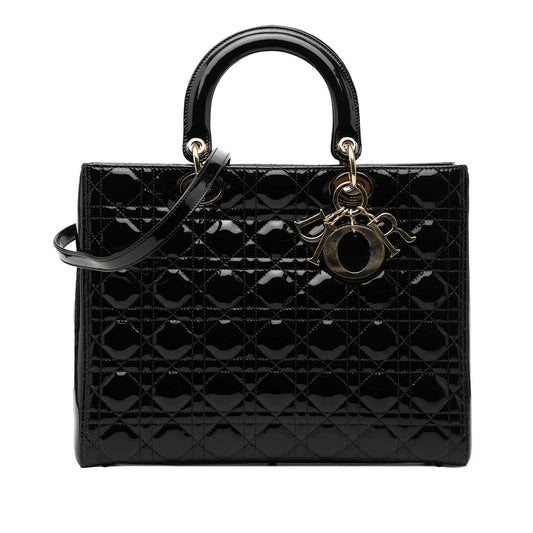 Dior Large Patent Cannage Lady Dior