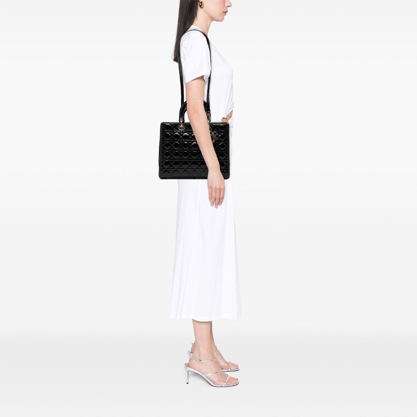 Dior Large Patent Cannage Lady Dior