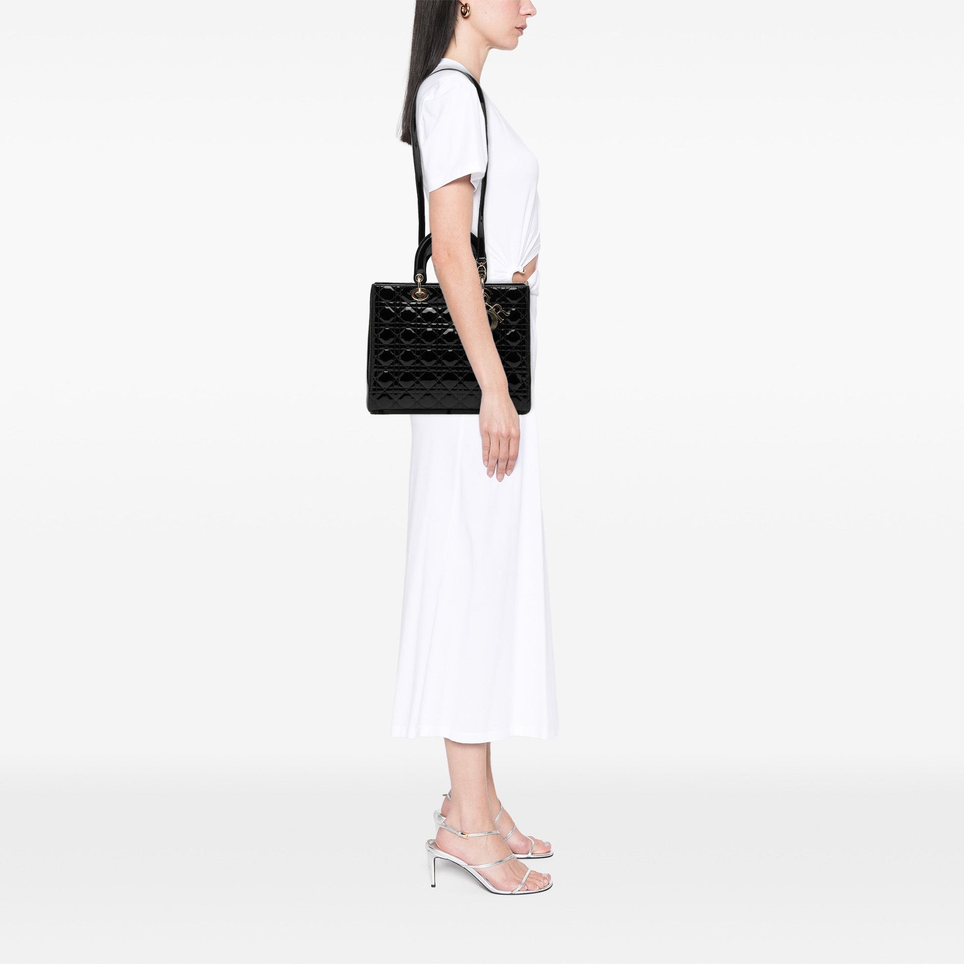 Dior Large Patent Cannage Lady Dior