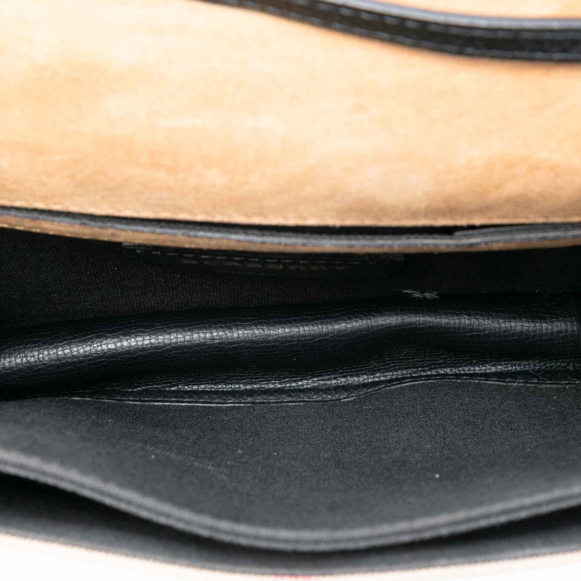 Burberry Small Leather and House Check Canvas Derby Macken Crossbody