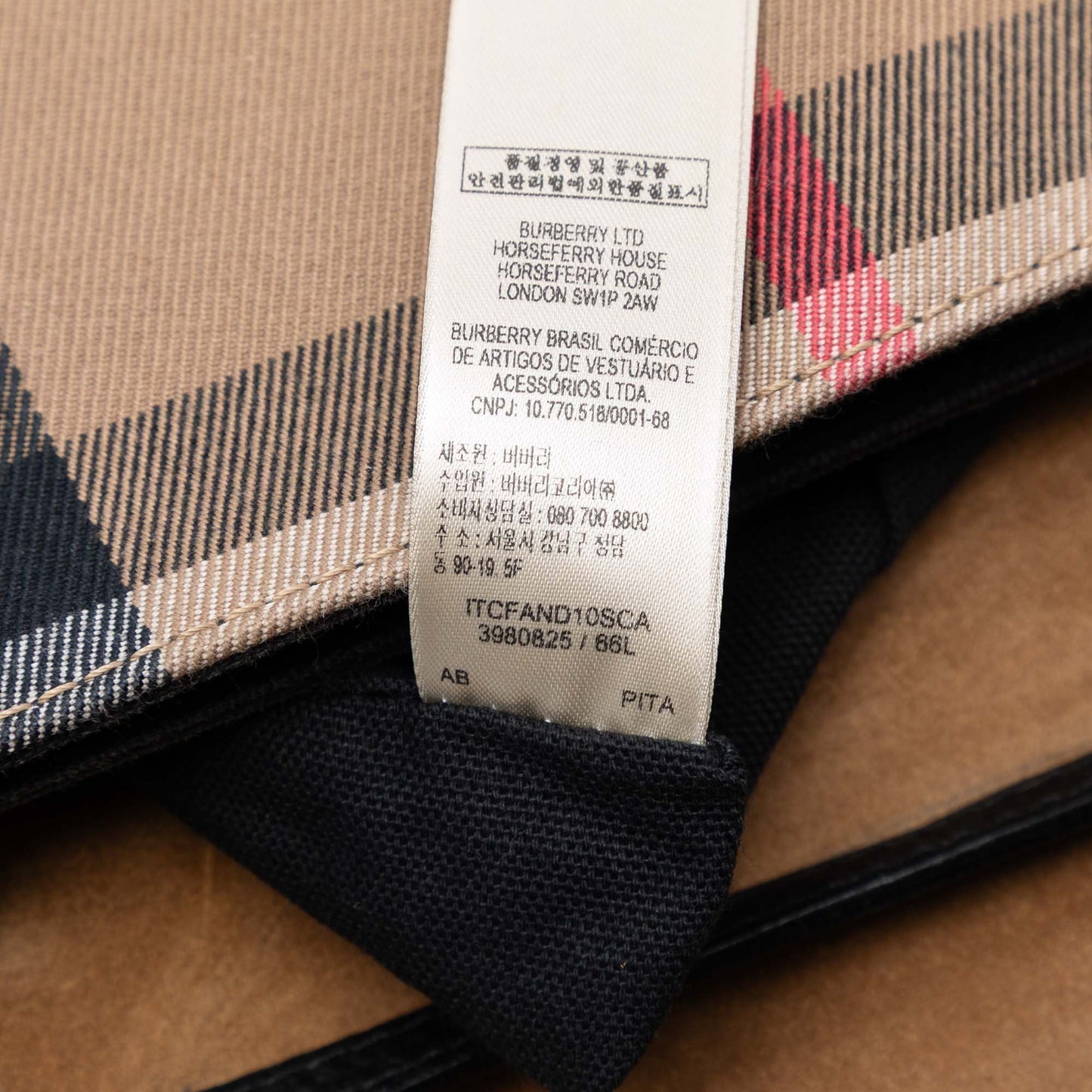Burberry Small Leather and House Check Canvas Derby Macken Crossbody