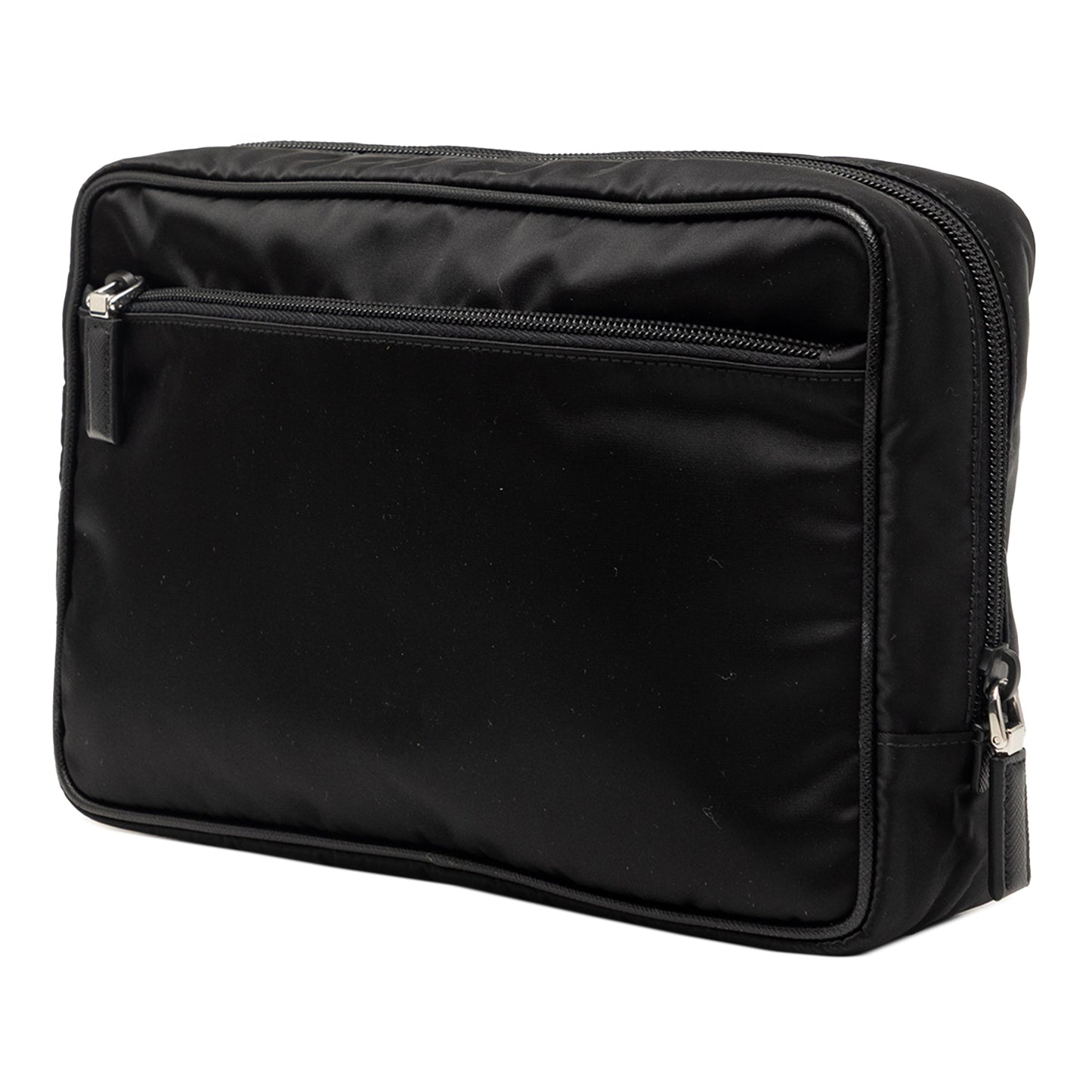 Prada Saffiano Trimmed Tessuto Clutch