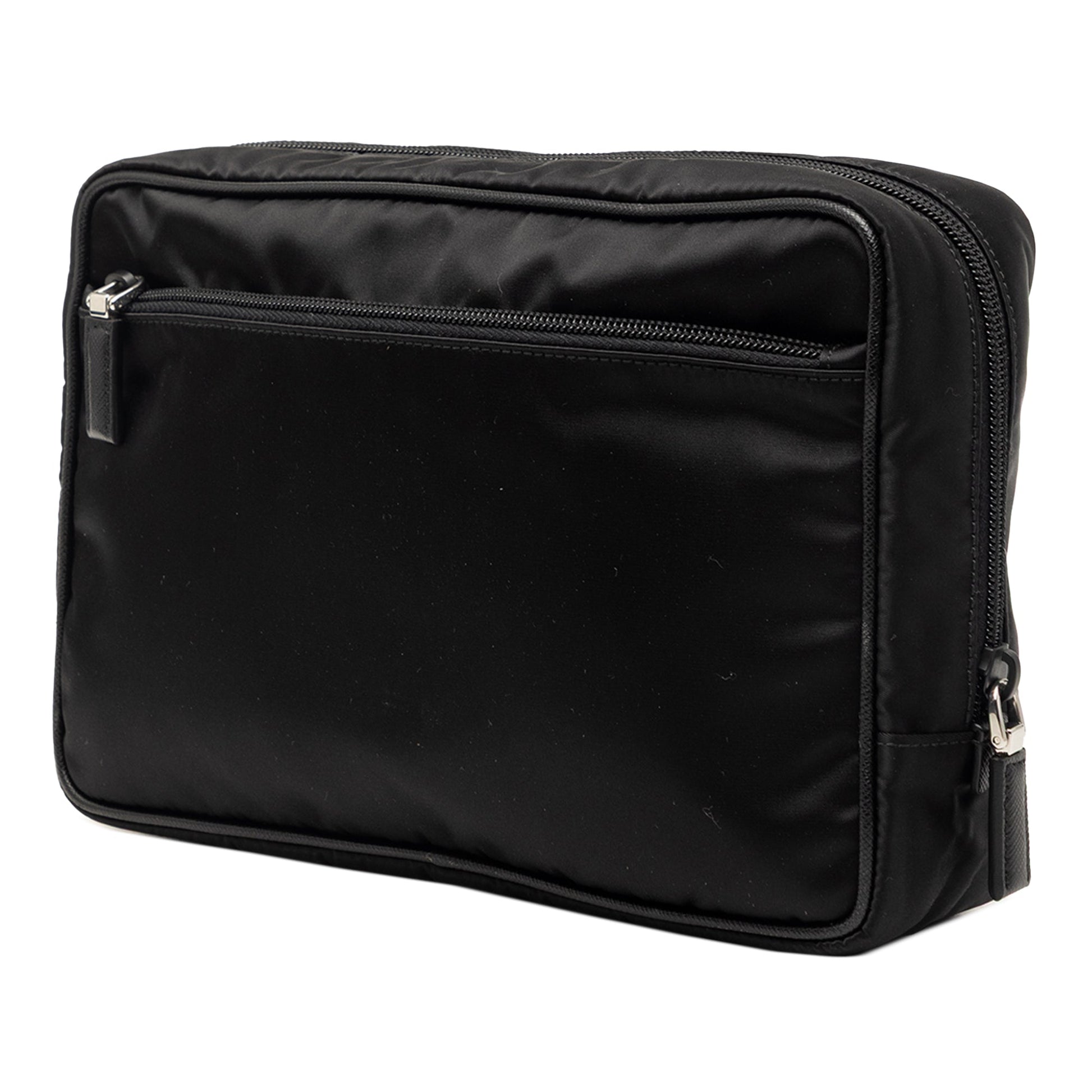 Prada Saffiano Trimmed Tessuto Clutch