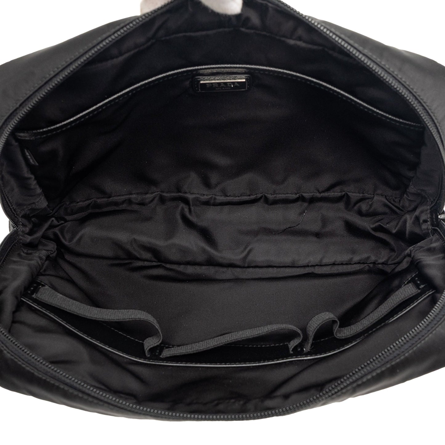 Prada Saffiano Trimmed Tessuto Clutch