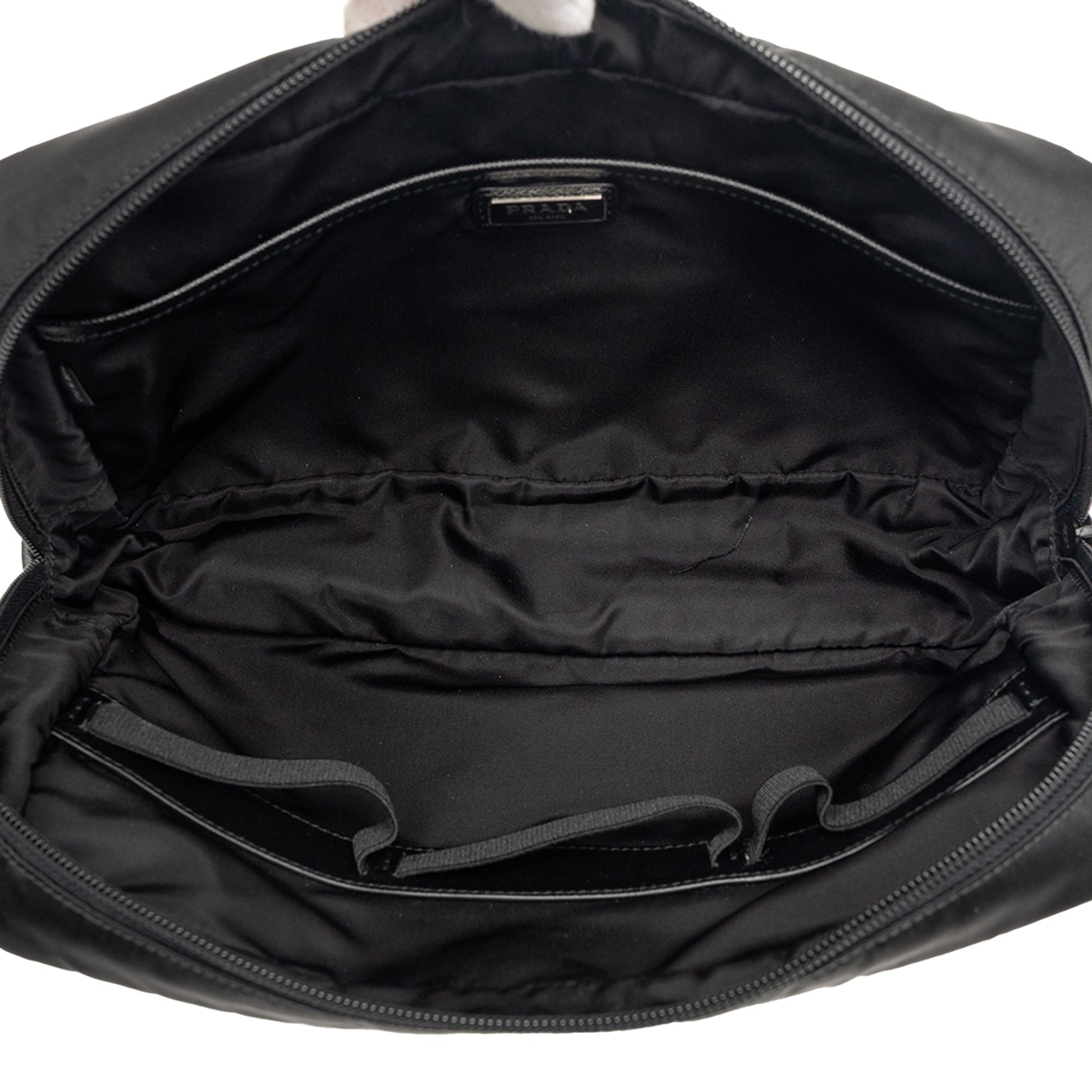 Prada Saffiano Trimmed Tessuto Clutch