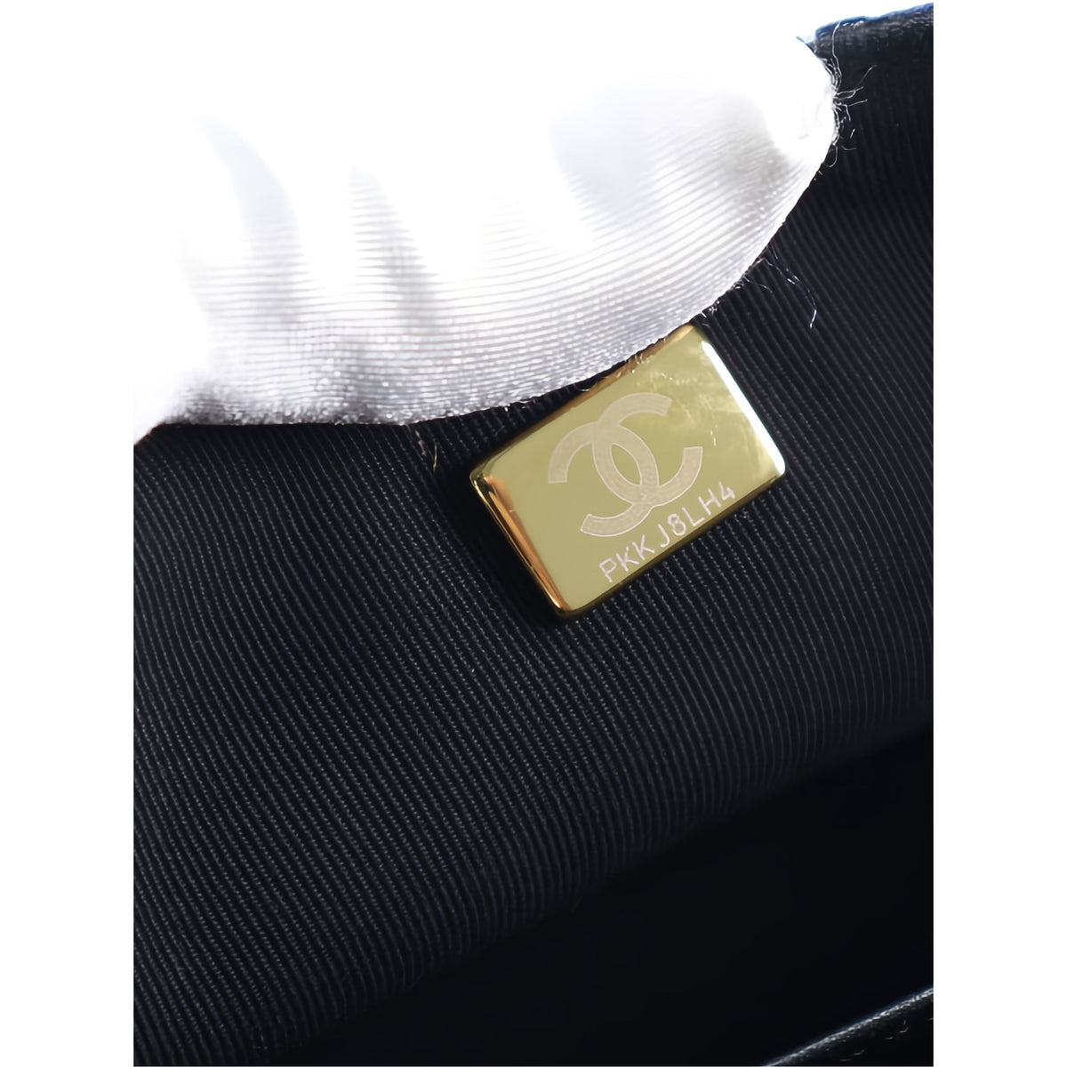 Chanel Mini Square Tweed Coco Heart Chain Flap — Black