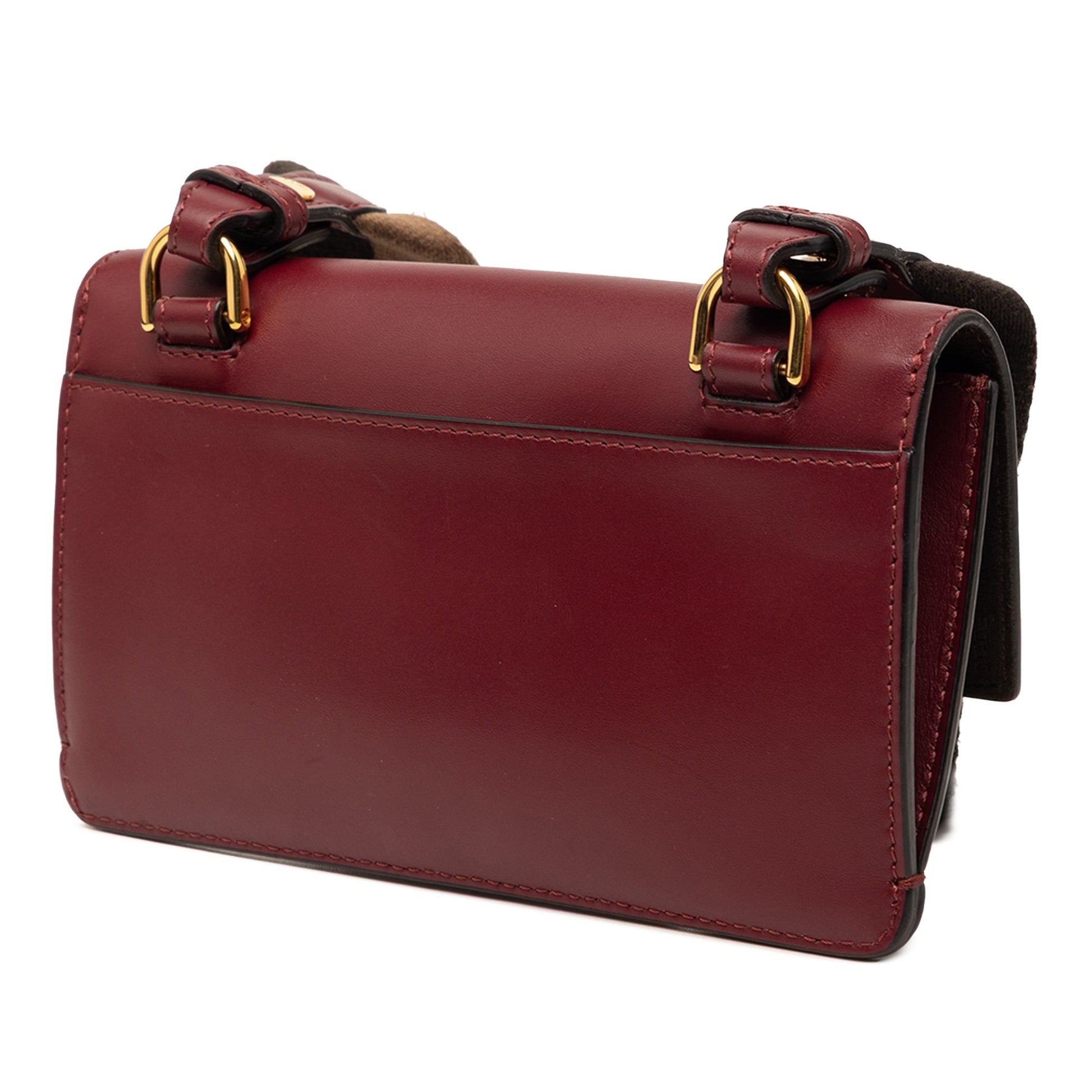 Fendi Mini Leather Flat Baguette Crossbody