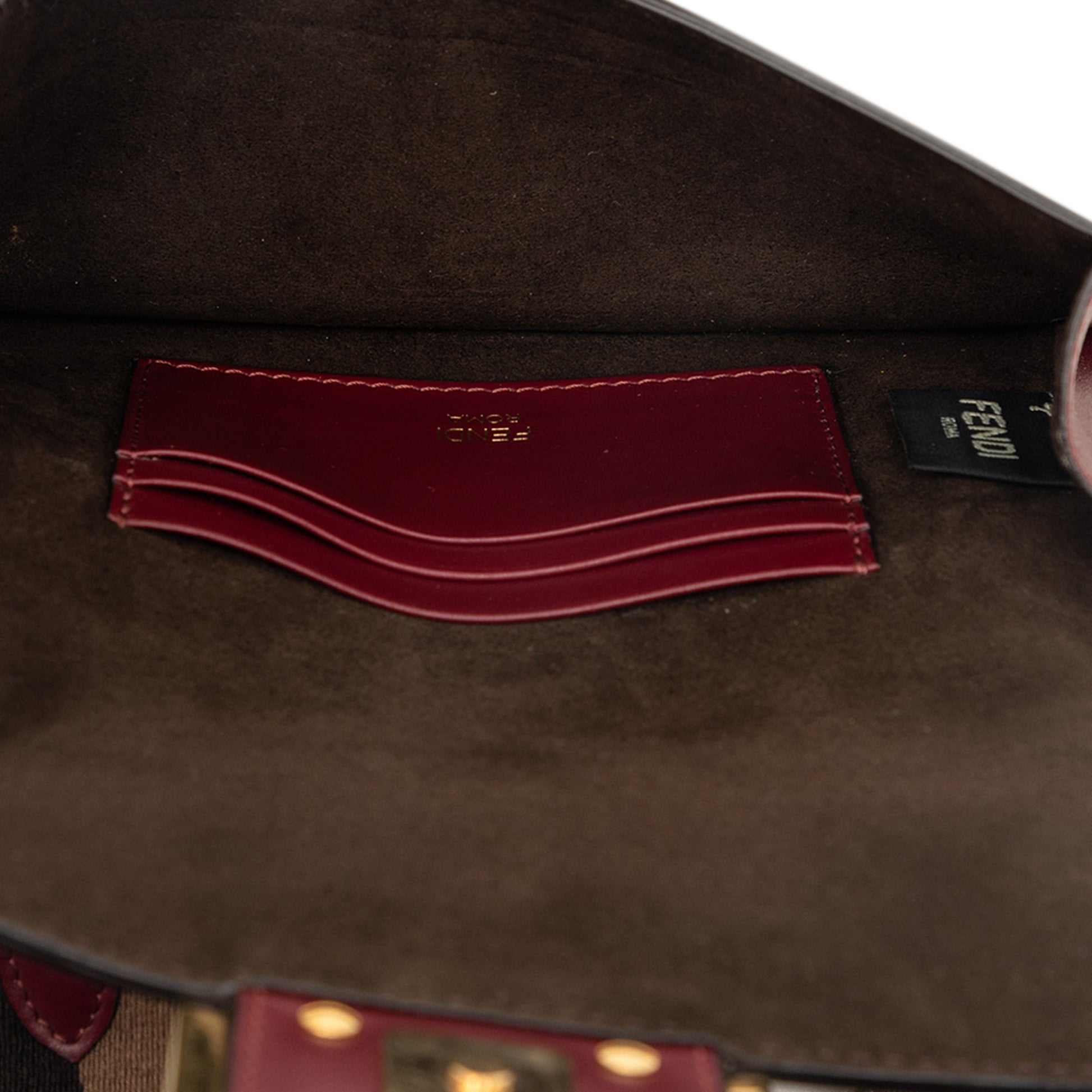 Fendi Mini Leather Flat Baguette Crossbody