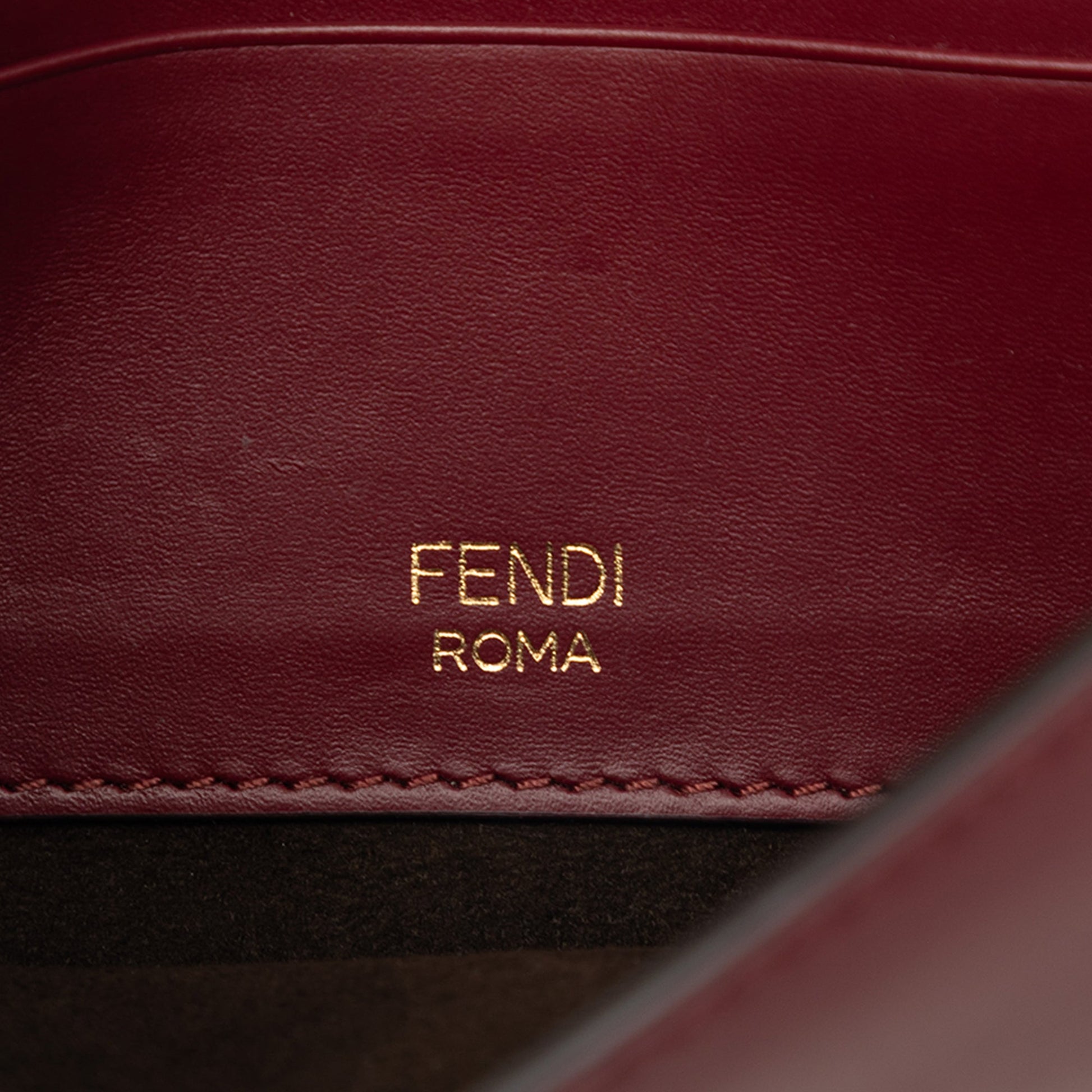 Fendi Mini Leather Flat Baguette Crossbody