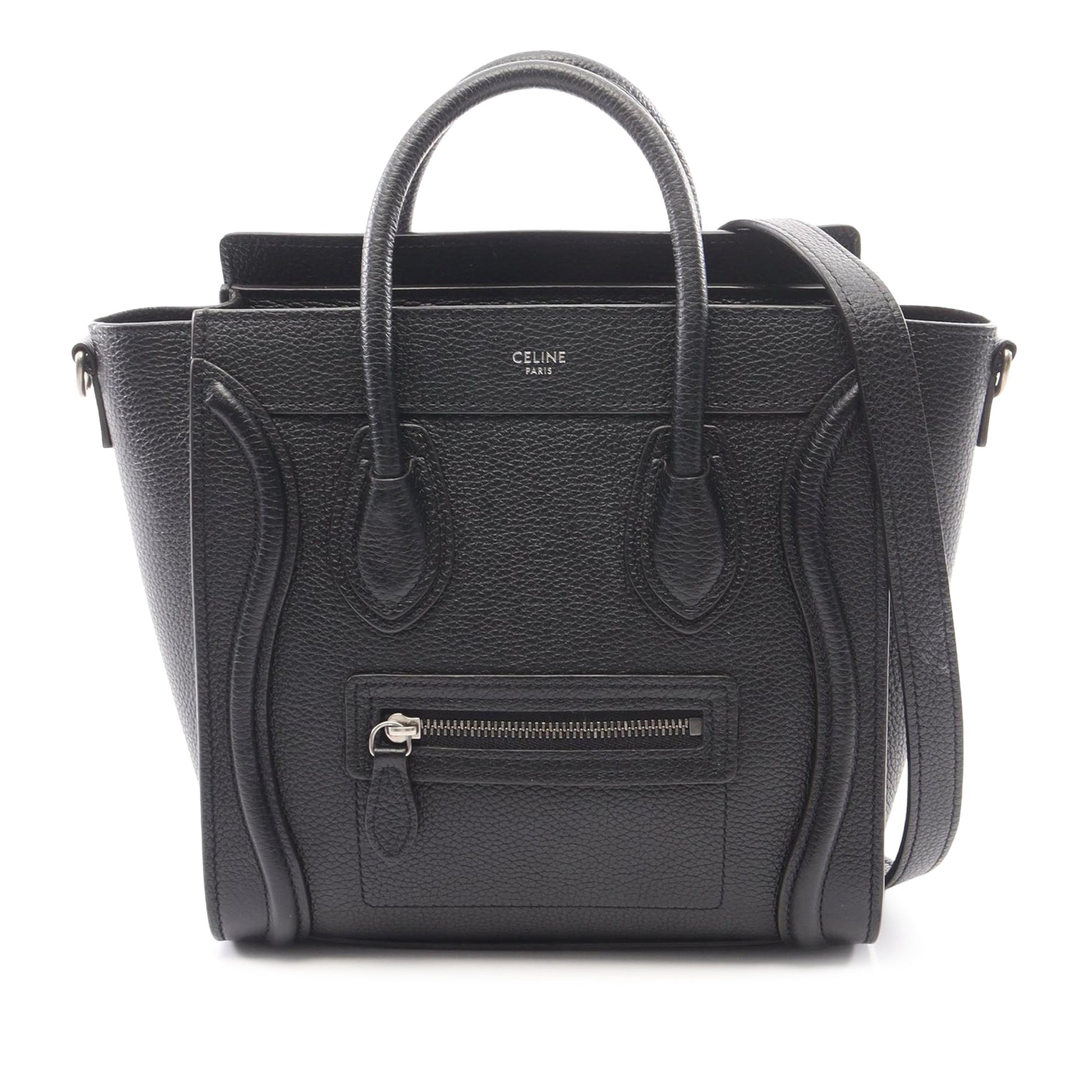 Celine Nano Drummed Calfskin Luggage Tote