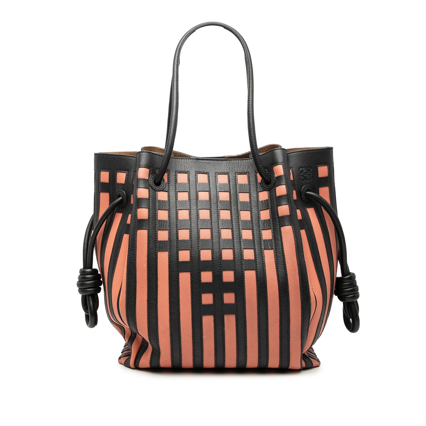 LOEWE Leather Grid Flamenco Knot Tote