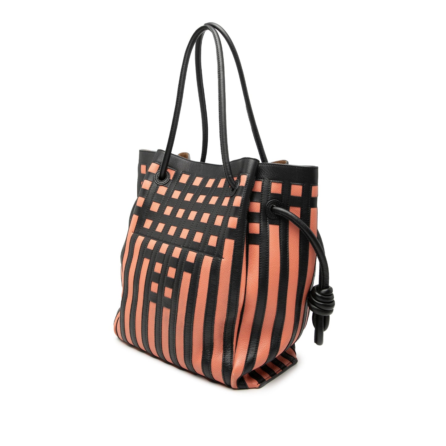 LOEWE Leather Grid Flamenco Knot Tote