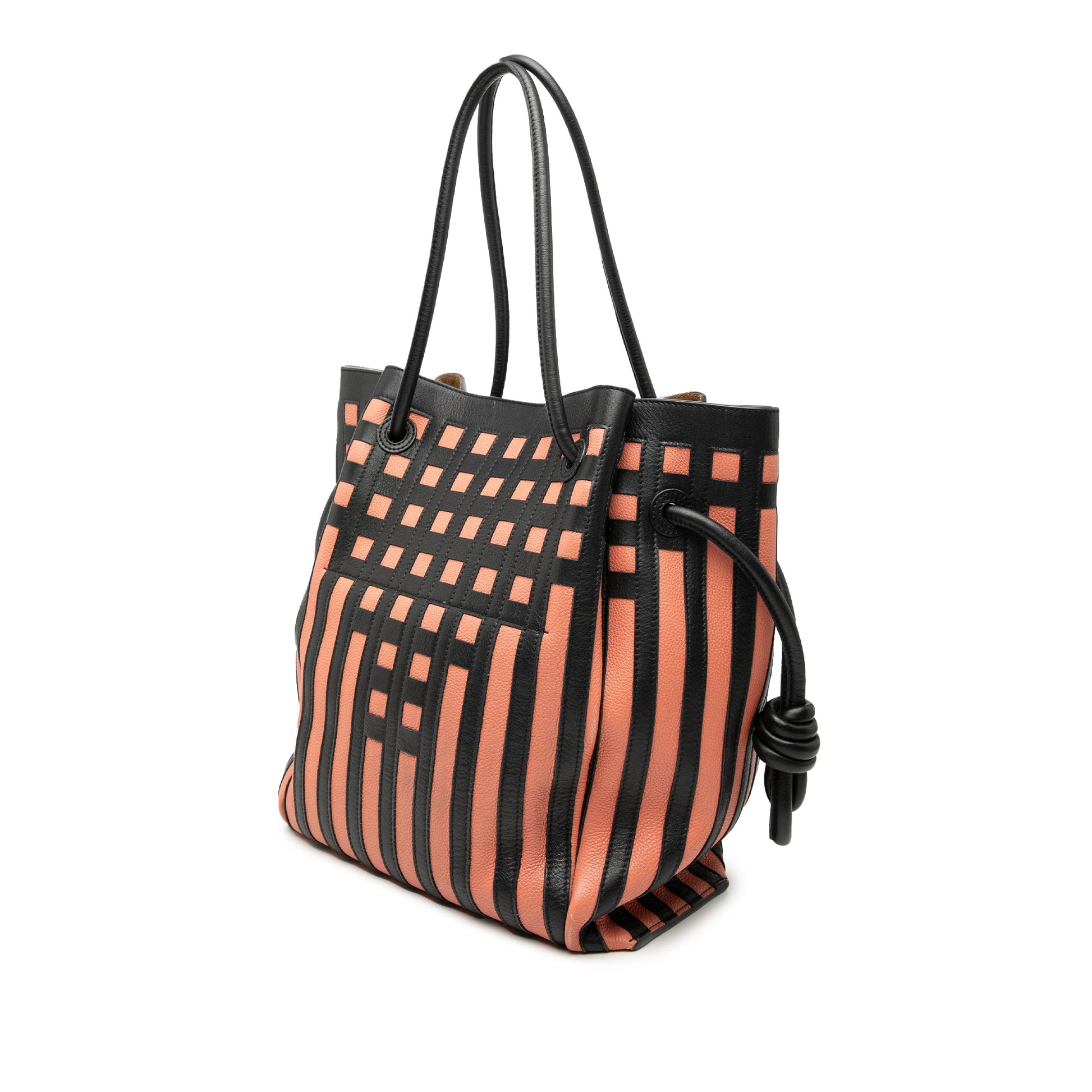 LOEWE Leather Grid Flamenco Knot Tote