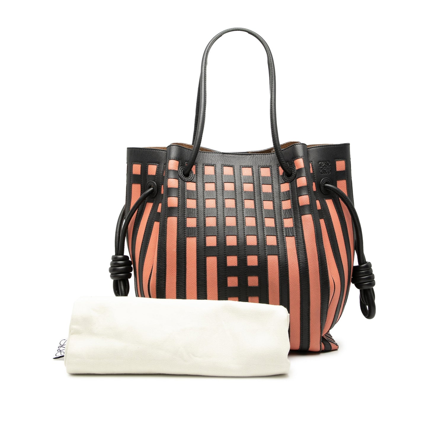 LOEWE Leather Grid Flamenco Knot Tote