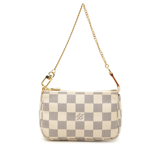 Louis Vuitton Damier Azur Mini Pochette Accessoires — White