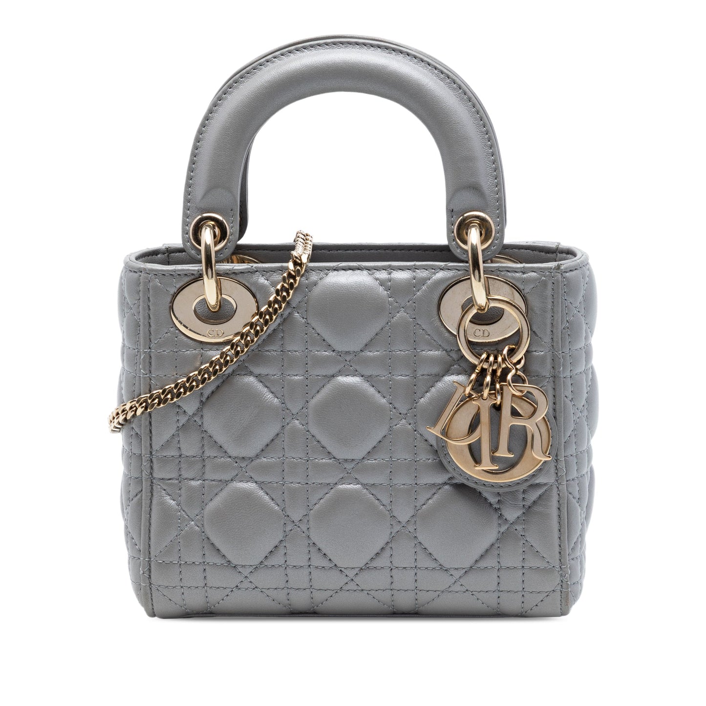 Dior Mini Metallic Lambskin Cannage Lady Dior