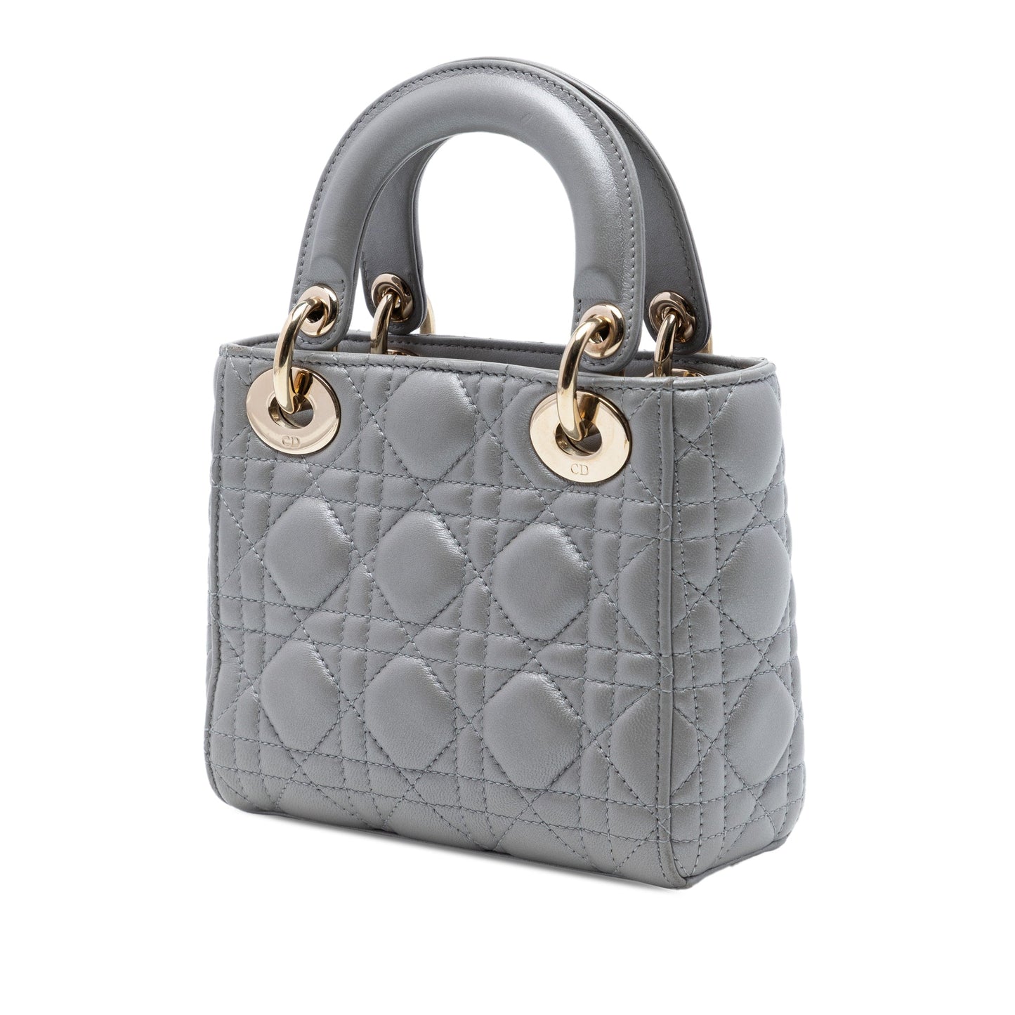 Dior Mini Metallic Lambskin Cannage Lady Dior