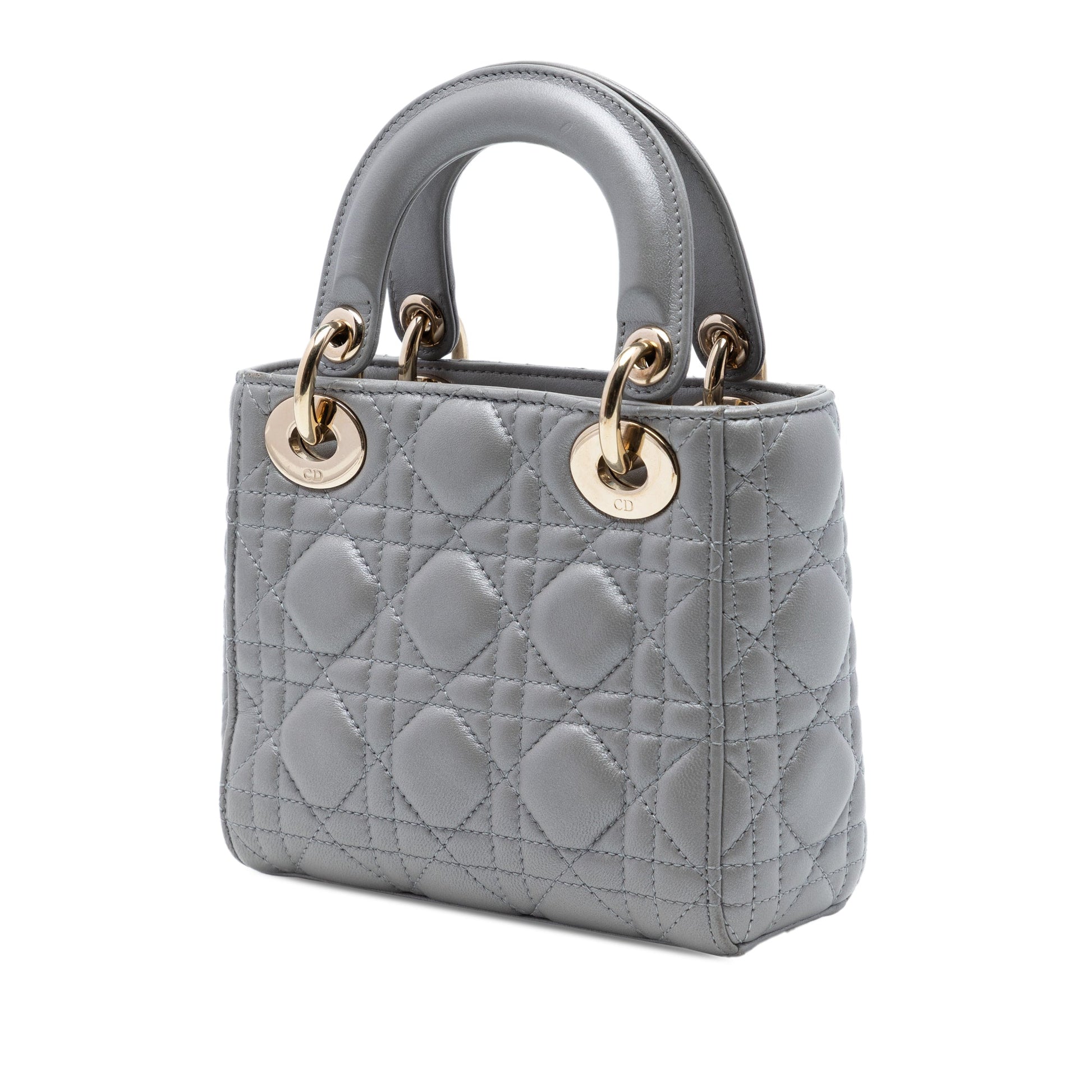 Dior Mini Metallic Lambskin Cannage Lady Dior