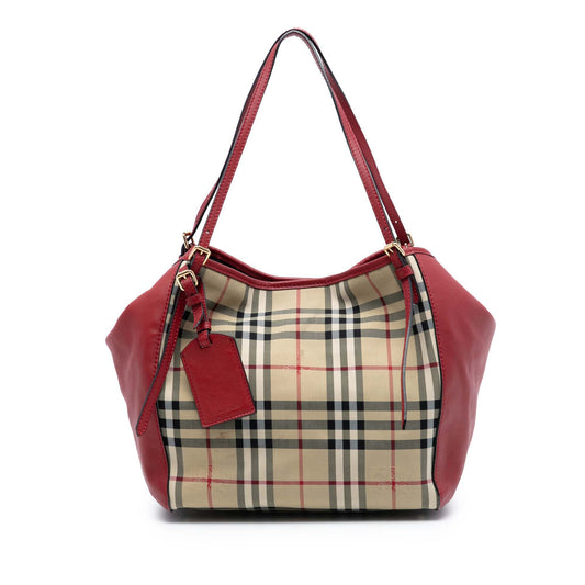 Burberry Small Haymarket Check Canvas and Leather Canterbury Tote