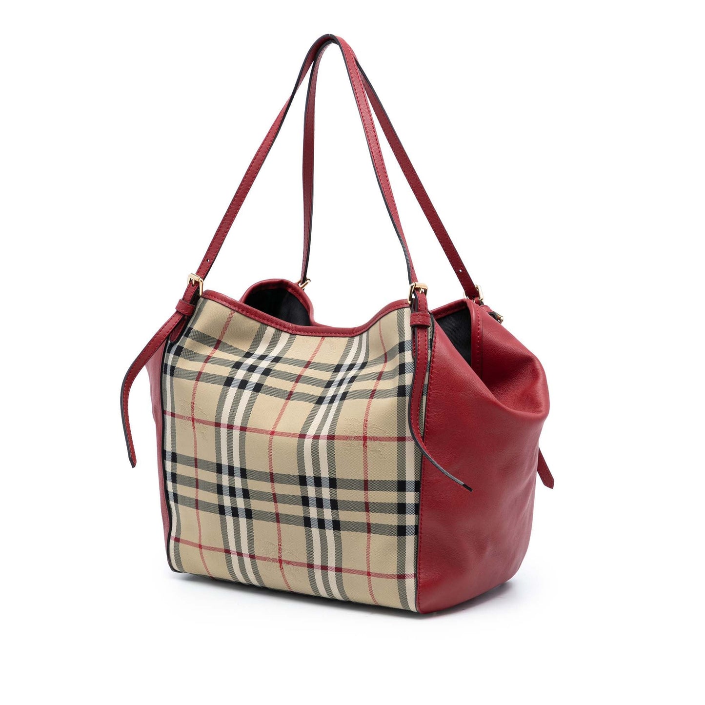 Burberry Small Haymarket Check Canvas and Leather Canterbury Tote