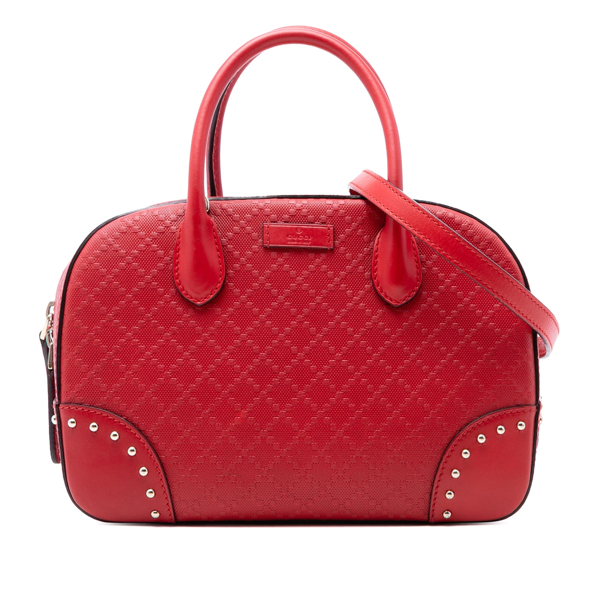 Gucci Diamante Bright Leather Satchel