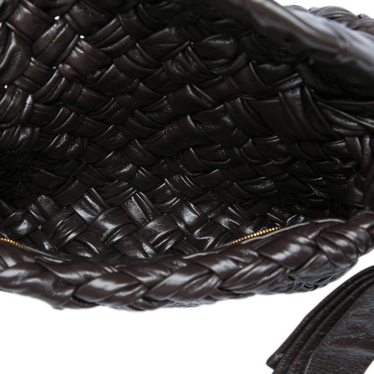 Bottega Veneta Small Leather Intrecciato Kalimero Citta Crossbody — Brown