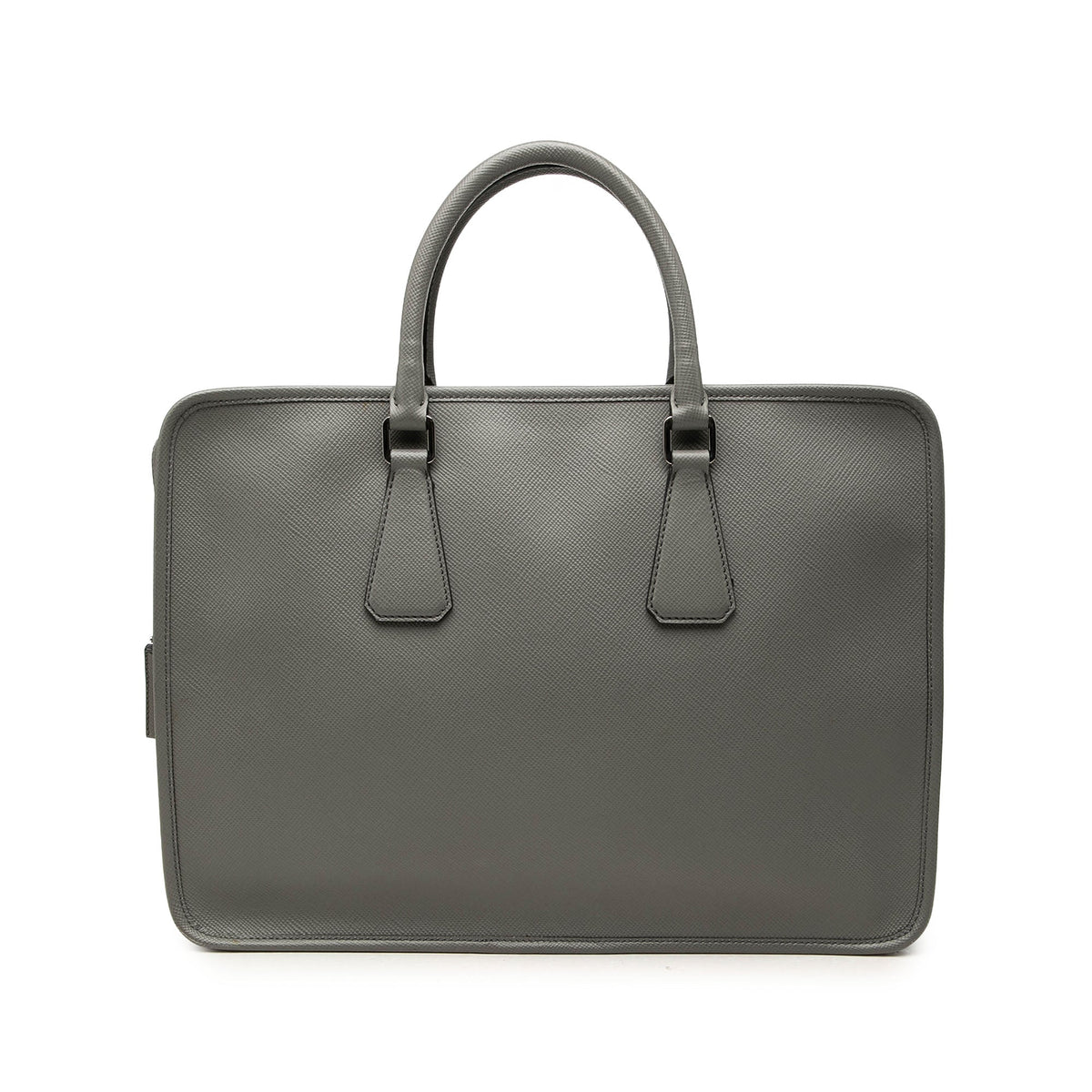 Prada Saffiano Travel Briefcase — Gray