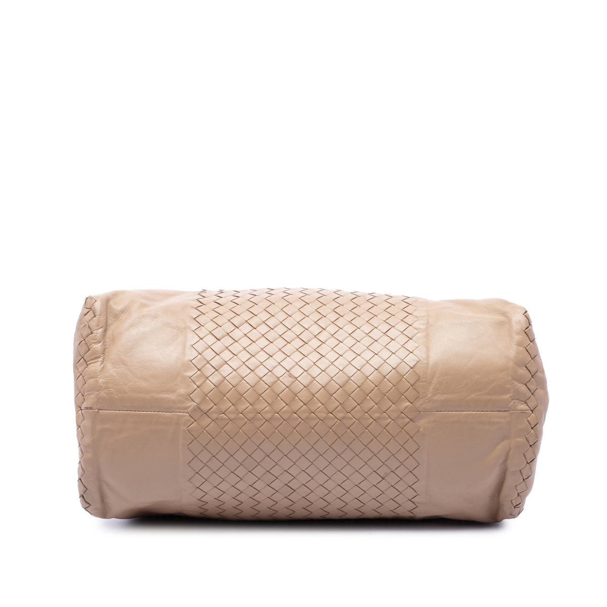 Bottega Veneta Large Nappa Intrecciato Leggero Satchel — Beige