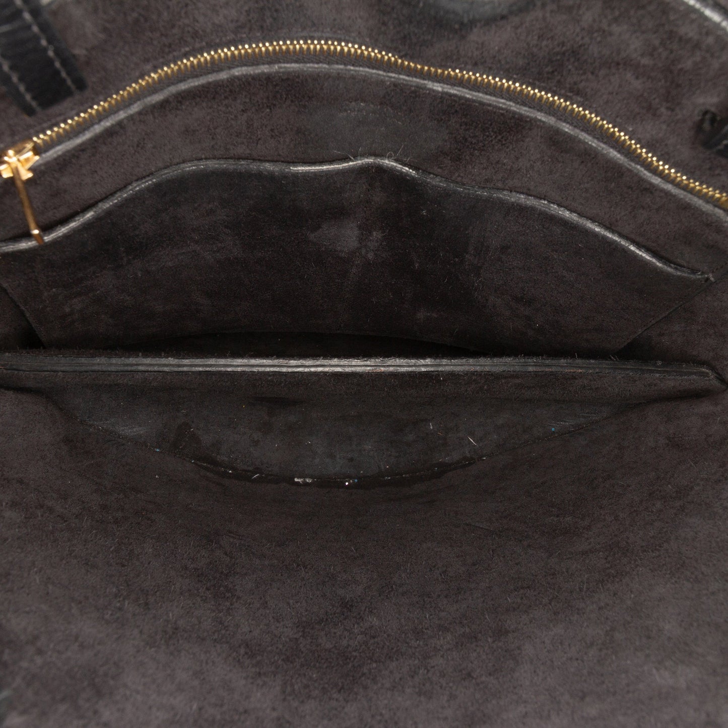 Celine Croc Embossed Leather Curved Shoulder Bag