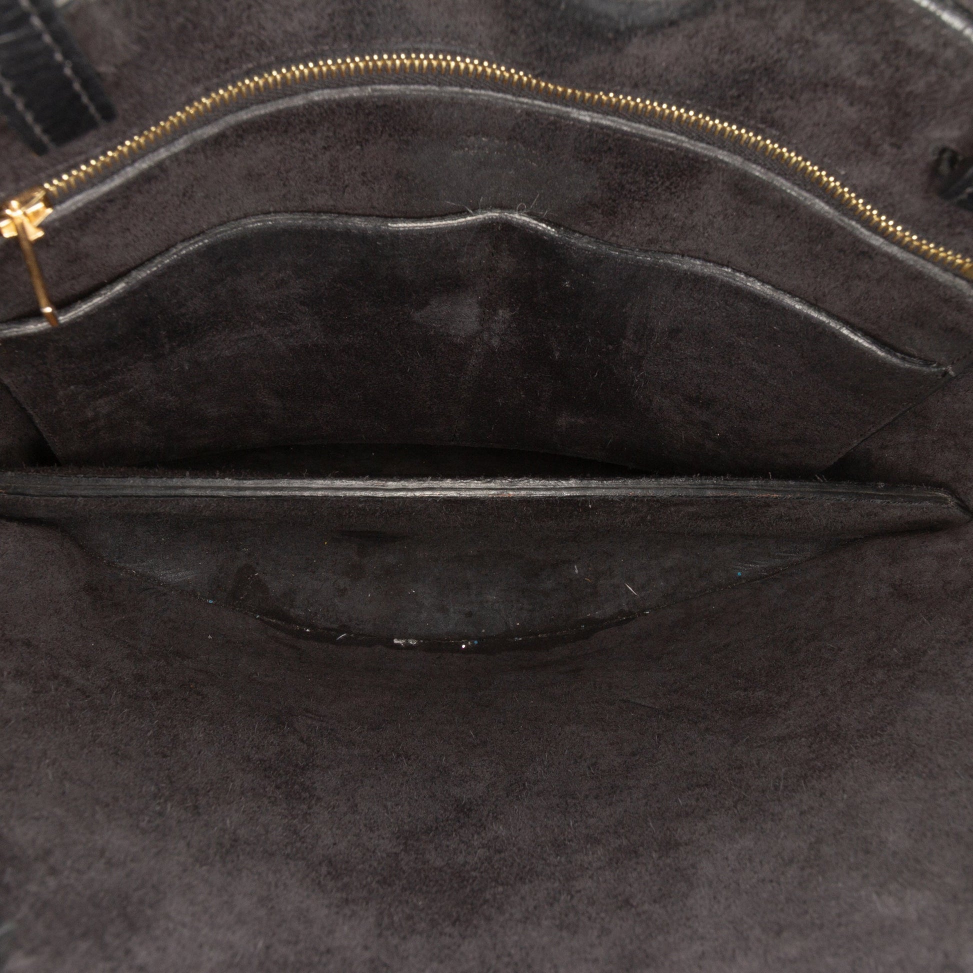 Celine Croc Embossed Leather Curved Shoulder Bag