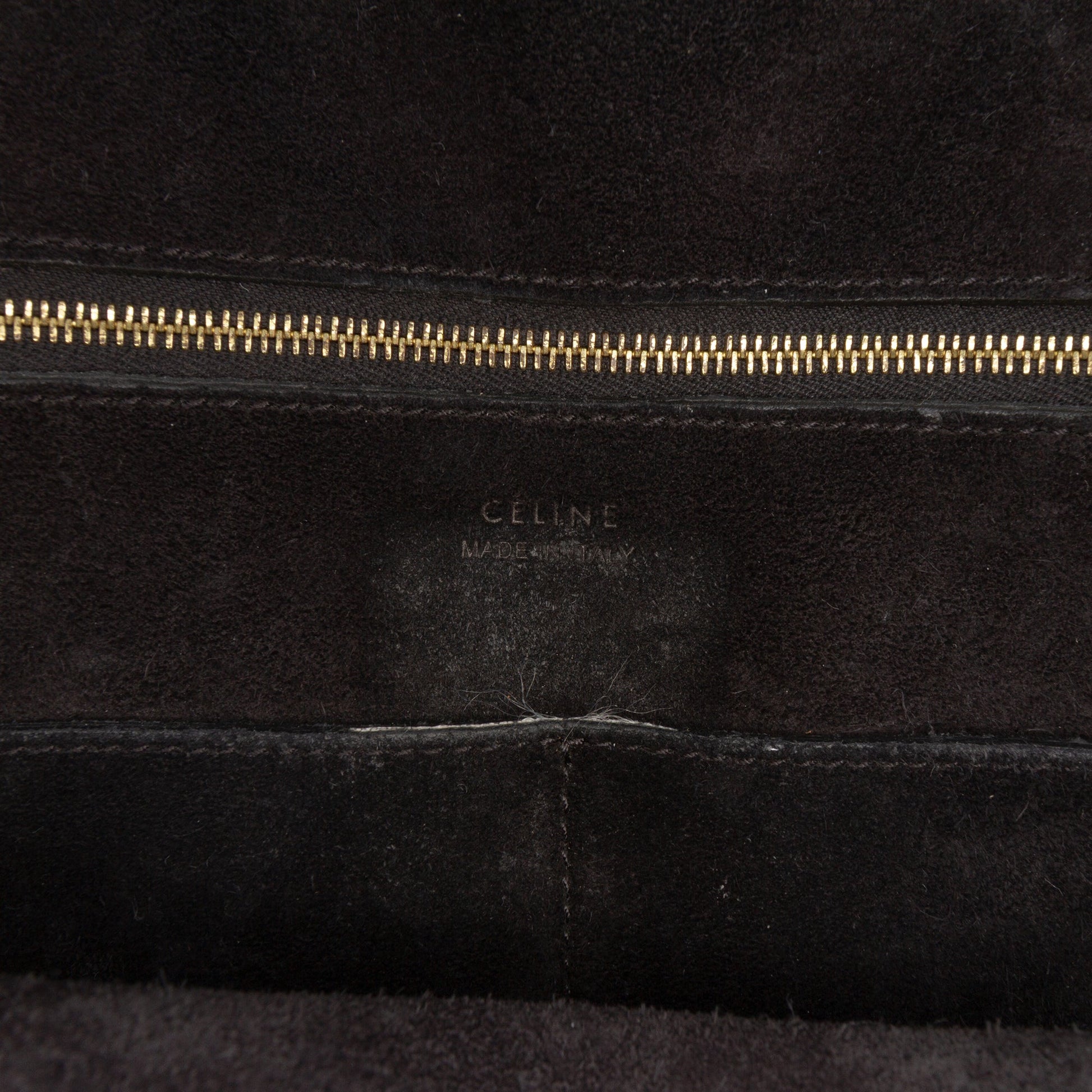 Celine Croc Embossed Leather Curved Shoulder Bag
