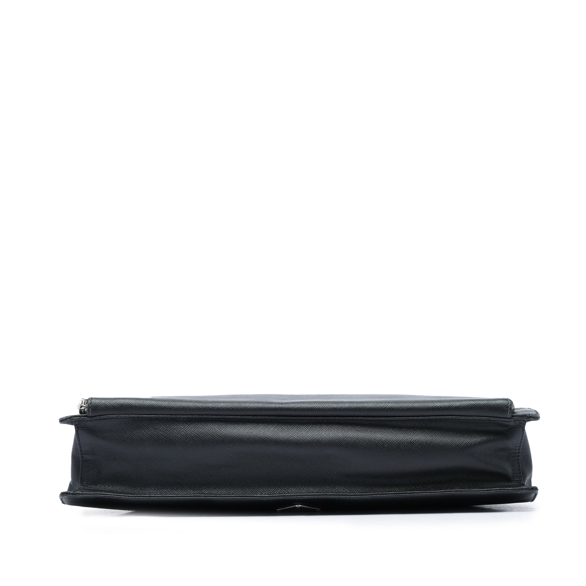 Prada Saffiano Cuir Travel Front Zip Pocket Briefcase